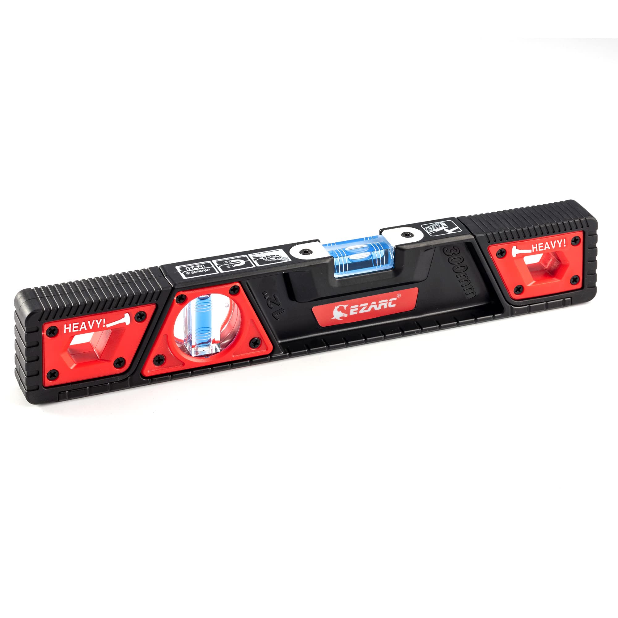 EZARC Hochleistungs-Magnet torpedo Level 12-Zoll, Aluminium Druckguss Konstruktion Wasserwaage Messwerk zeug mit 2 Blasen