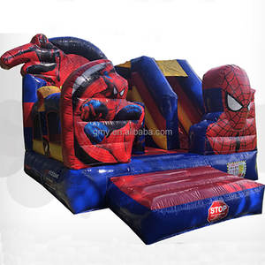 GMY Gonflables <span class=keywords><strong>Spiderman</strong></span> Maison gonflable de chevet Gonfiabili Maison Château gonflable gonflable avec toboggan - Product Image 1