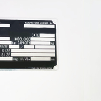 Plaque signalétique vierge en aluminium et métal de style Art déco pour chariot élévateur avec logo numéroté imprimé