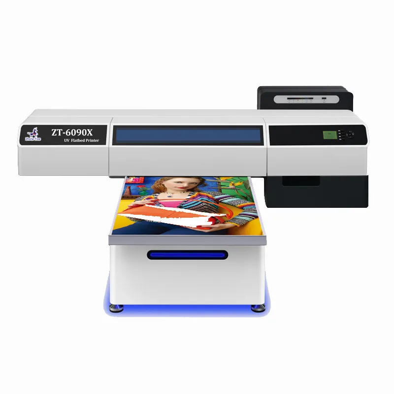 Mesin Cetak Kecepatan Tinggi 6090 UV Inkjet Langsung Ke Film DTF UV Printer dengan Emas Perak Film Warna Berbeda Transfer