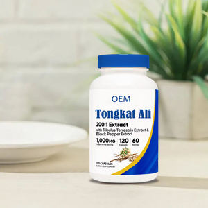 Suplemento de píldoras inmunitarias y energía de fuerza de soporte de etiqueta privada, extracto de cápsulas de Tongkat Ali para hombres veganos orgánicos - Product Image 1