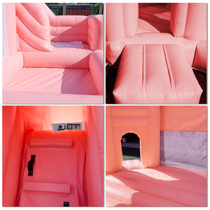 Château Gonflable Rose Sec et Humide avec Toboggan et Trampoline, Idéal pour Mariages et Fêtes, Équipement de Location pour Adultes et Enfants - Product Image 6