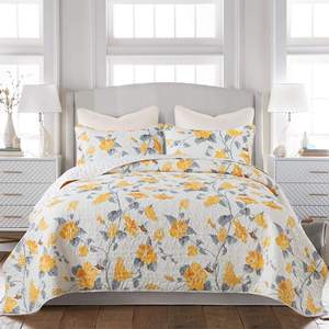 Juegos de <span class=keywords><strong>Cubrecamas</strong></span> de Estilo Moderno Personalizados al por Mayor de Fábrica Aoyatex, Juegos de <span class=keywords><strong>Cubrecamas</strong></span> con Estampado Floral de Hojas de Plantas - Product Image 1