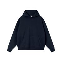 Sweat-shirt à capuche unisexe en coton peigné 380g, coupe ample à épaules tombantes, sans repassage, en molleton double face, pour l'automne et l'hiver