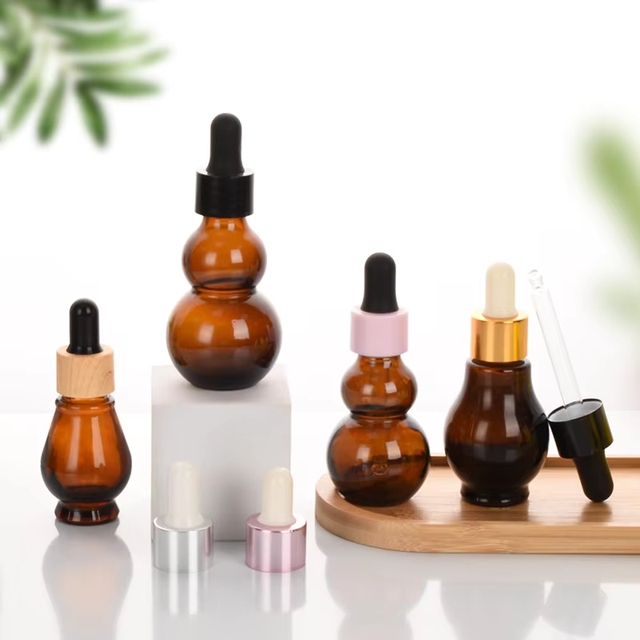 Gourd-shaped Glass Cosmetic Packaging Glass Bottle