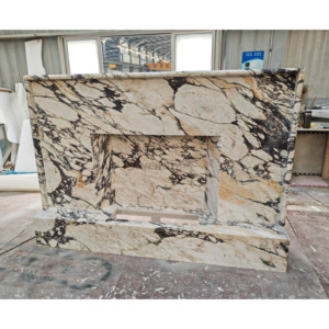 Cina fabbrica di produzione di pietra naturale camino in marmo Calacarra pietra mobili Design mantello camino disegno popolare - Product Image 6