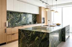 Losa de Cuarcita de Aguacate de Lujo, Verde Victoria Natural, Gran Formato, Pulida, para Revestimiento de Paredes de Villas Modernas y Encimeras de Cocina - Product Image 3