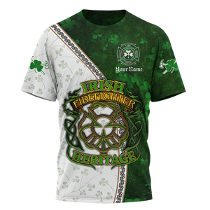 Santo pompiere personalizzato progettato t-shirt da uomo all'ingrosso in poliestere girocollo traspirante abbigliamento per il tempo libero estivo comodo t-shirt - Product Image 2