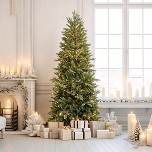 Prix direct usine – Sapin de Noël pré-éclairé en PE de haute qualité (1,8 m, 2,1 m, 2,3 m, 3 m) – Idéal pour la décoration de la maison et des fêtes - Product Image 1