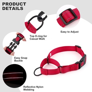 Collares de entrenamiento para perros de nailon resistente de Color sólido, collares de martingala reflectantes seguros para perros - Product Image 3