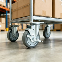 Roulettes pivotantes de 4 pouces avec frein latéral, caoutchouc TPR, silencieuses, roulettes industrielles, OEM personnalisable