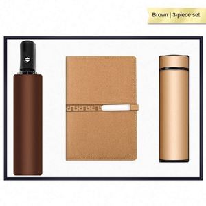 Luxury Oem Magnetic Diary <b>Notebook</b> <b>Set</b> With Vacuum Cup and Auto Umbrella High-End Business Gift for Employees or Guests - Product Image 3
