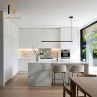 Armoires de cuisine blanches, design imperméable, style moderne, ensemble complet, armoires de cuisine pour la maison