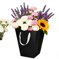 Sac en papier personnalisé écologique de style classique avec poignée et ruban pour fleurs fraîches coupées, artisanat et emballage de bougies
