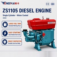Moteur diesel AMEG 18HP ZS1105 à prix d'usine, refroidi par eau, démarrage manuel ou électrique, pour l'agriculture/les équipements
