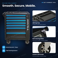 Ensemble d'outils de mécanicien 307 pièces avec armoire à outils roulante à 7 tiroirs, plateaux en mousse EVA, douilles, clés dynamométriques, coffre à outils pour garage