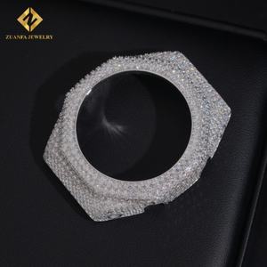 New Trendy Hip Hop Jewelry 925 <b>Sterling</b> <b>Silver</b> Fully Iced Out Moissanite <b>Watch</b> Bezel Moissanite <b>Watch</b> Cases - Product Image 5