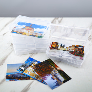 Boîte <span class=keywords><strong>de</strong></span> rangement pour cartes photo <span class=keywords><strong>de</strong></span> <span class=keywords><strong>bureau</strong></span>, petite boîte <span class=keywords><strong>de</strong></span> rangement pour jouets avec 6 boîtes photo personnelles transparentes 26028 4*6 pouces en plastique PS - Product Image 6