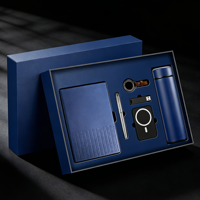 Set de Regalo Empresarial de Lujo de 6 Piezas con Libreta de Tapa Dura de PU, Taza Térmica, Paraguas, Memoria USB, Bolígrafo, Altavoz Bluetooth y Batería Externa