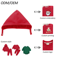 Gorro ajustable de algodón orgánico al por mayor, gorro con orejeras de bebé de estilo bonito e informal con cuerda, ropa de Navidad