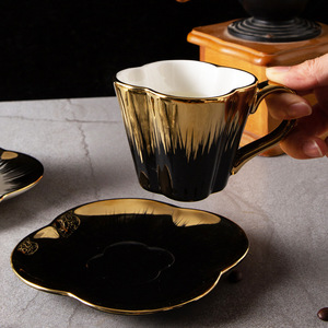 Nordic Luxury Ceramic Petal Coffee Cup Saucer Set High Quality <b>Reusable</b> <b>Mugs</b> for Coffee & Tea - Product Image 4