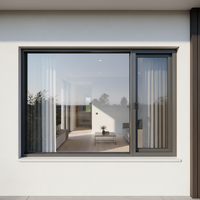 Ventana de Aluminio de Diseño Minimalista DERCHI, Ventana de Piso a Techo con Vidrio Templado, Tamaño Personalizado, Ventanas Resistentes a Huracanes