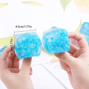 ของเล่นบีบ TPR สำหรับเด็ก แก้อาการวิตกกังวล ตลกๆ วิบวับ สีฟ้า รูปทรงก้อนน้ำแข็ง สินค้ามาแรงปี 2024 สินค้าใหม่ ของเล่นบีบคลายเครียด - Product Image 2