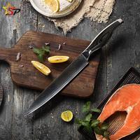 Couteau à trancher professionnel de 8 pouces, écologique, pour la cuisine, avec manche en bois Pakka, acier Damas VG10 à 67 couches