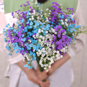 Artificial Baby's Breath Bouquet White Soft Rubber Wedding Decoration Plastic Flowers 3 Pronged Reusable Home Decor - Product Image 4