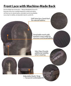 Wholesale Chinese Hair Glueless <b>Wigs</b> Pre Plucked Raw Virgin Human Hair hd Transparent for Lace Front Wave <b>Wigs</b> - Product Image 6