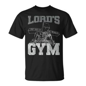 T-shirt Lords Gym The Sin Of The World Jesus Design, vêtements noirs pour hommes - Product Image 1