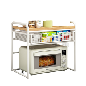 Étagère de rangement domestique, organisateur de cuisine, support pour <span class=keywords><strong>micro</strong></span>-ondes, étagère multi-niveaux pour bouteilles d'assaisonnement <span class=keywords><strong>avec</strong></span> tiroirs - Product Image 1