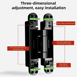 Thép không gỉ hiện đại vô hình ba chiều điều chỉnh cửa thủy lực bản lề mềm đóng cửa im lặng hoạt động khách sạn Trung tâm sử dụng - Product Image 2