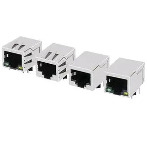 Pcb Modulaire Jack Haakse Rj45 Vrouwelijke Socket Industrie-Grade Tab Down Enkele Poort Rj 45 Connector Met 90 Graden