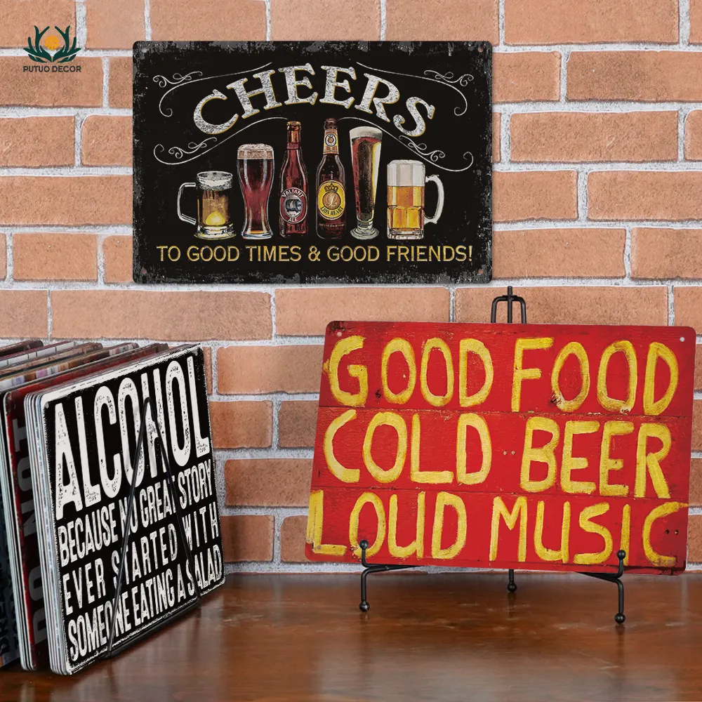 Grappig Bier Metalen Bord Plaquette Metalen Vintage Pub Tin Bord Metalen Plaat Muur Decor Voor Bar Pub Club Man Grot Decoratieve Borden