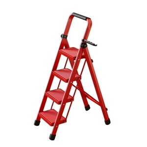 Folding Ladder 4 <b>Steps</b> Thickened Steel Pipe Indoor A Frame Telescopic <b>Step</b> <b>Stool</b> Household Use - Product Image 2