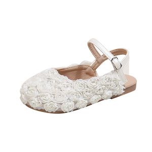 Sandalias de Princesa para Niña, Casuales de Verano, Antideslizantes, con Suela Suave, Sandalias Elegantes con Flores para Niñas - Product Image 1