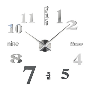 Large <strong>DIY</strong> Wall <strong>Clock</strong> Modern Frameless 3D Wall <strong>Clock</strong> with Mirror Numbers Stickers for Home Office Decorations Gift - Product Image 4