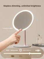 Miroir de maquillage LED à double axe, cadre en plastique, support de bureau portable, pour les dortoirs des étudiants, usage domestique, design haut de gamme, luxe léger