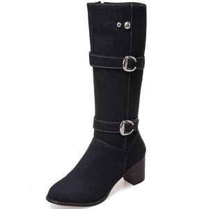 Bottes à talons hauts pour femmes en denim style <span class=keywords><strong>cowboy</strong></span>, collection automne/hiver 2025, grandes tailles - Product Image 5
