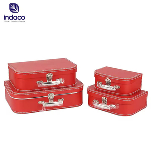 Fashion Solid Paper Suitcase <b>Box</b> Wholesale, Beautiful Hard Cardboard <b>Gift</b> Case With Handle For <b>Present</b> Packaging Custom Print - Product Image 5