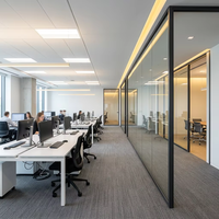 Système de cloisonnement panoramique modulaire polyvalent de 108 mm |   Solution acoustique pour les cafés chics et les bureaux modernes
