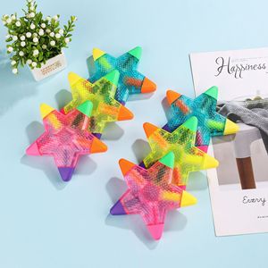 Bán Buôn Sao Năm Cánh Huỳnh Quang Bút Quà Tặng Quảng Cáo Cá Nhân <span class=keywords><strong>Highlighter</strong></span> 5-Màu Đánh Dấu Bút Xiên Bàn Chải Tip Cho Trẻ Em - Product Image 2
