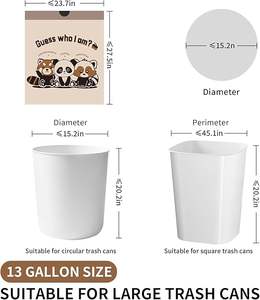 Bolsas de Basura Huamaohengchun de 13 Galones con Estampado de Panda, Resistentes a Desgarros, de LDPE Extra Grueso, para Cocina - Product Image 2