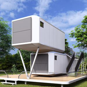 Maison capsule moderne à deux étages, maison mobile, deux chambres, avec panneaux solaires sur roues, fabriquée en Chine, petite maison conteneur - Product Image 4