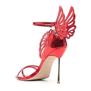 Sandales à talons aiguilles 3D avec ailes pour femmes, tendance mode, bride à la cheville, talons fins de 10 cm, chaussures d'été pour femmes - Product Image 6