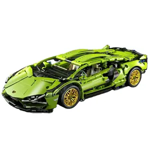 Toylinx1: 14緑のスーパーレーシングカービルディングブロックアセンブリは、子供のための技術的なレンガセットのおもちゃと互換性があります