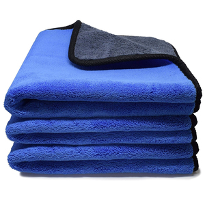 600gsm 40x40cm màu vàng xám hai mặt siêu sang trọng lông cừu san hô nhanh khô dệt sợi nhỏ chi tiết khăn rửa xe - Product Image 2