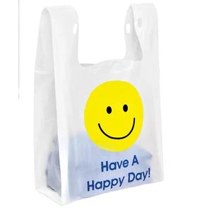 Bolsas de camiseta de transporte de comestibles de restaurante de plástico grueso transparente a precio de fábrica - Product Image 3