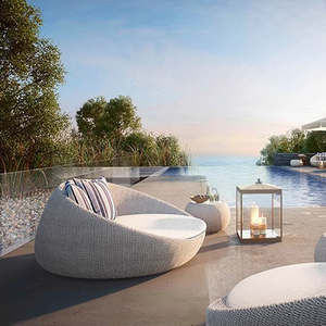 Modern Design Outdoor Garden Wicker Furniture Plastic Rattan Sofa <strong>Set</strong> for Hotels Villas Exteriors - Product Image 1